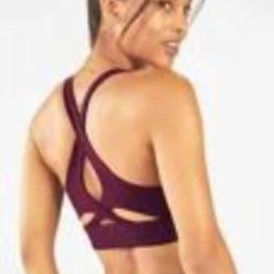 Fabletics No-Bounce Sports Bra Burgundy